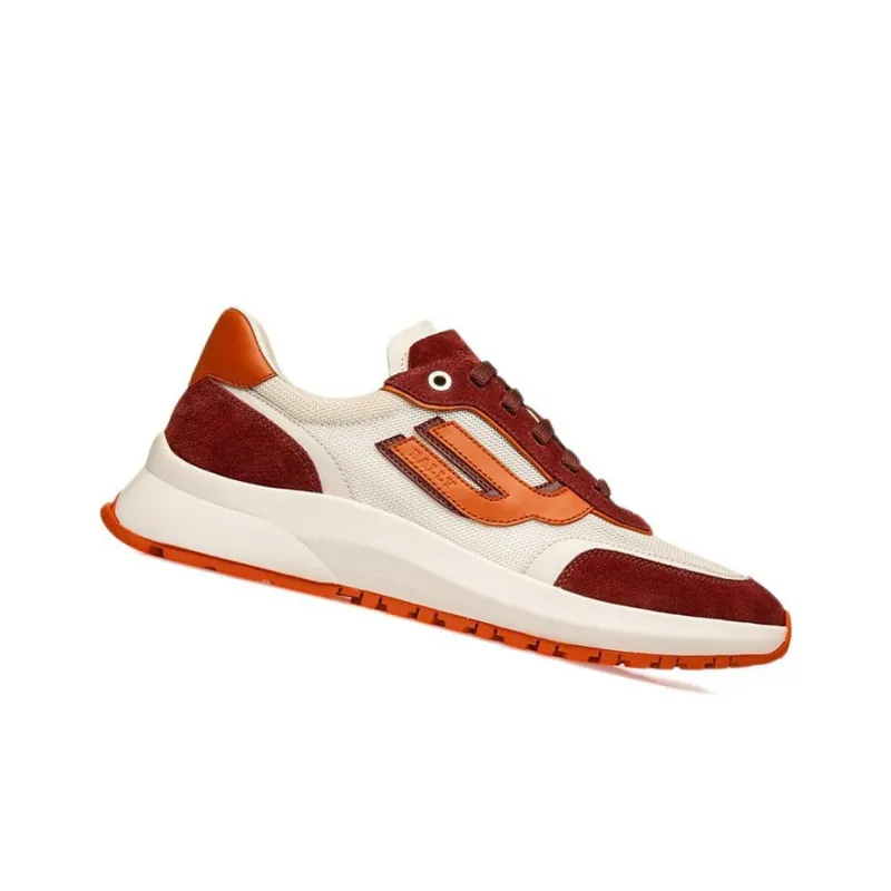 BALLY Demmy Cushioned Slip Resistant Abrasion Resistant Breathable Low Top Casual Shoes Men's White Red Orange-1