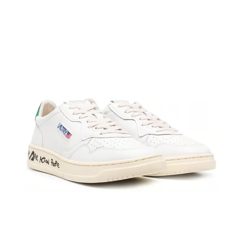 AUTRY Stylish Skateboarding Shoes Men's White Green-2