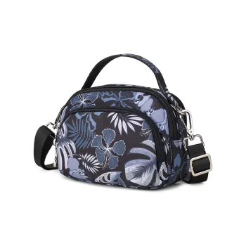 FIDO DIDO Oxford Small Square Bag, Portable Crossbody Bag, Shoulder Bag Small Size Women's Gold Branch Jade Leaf