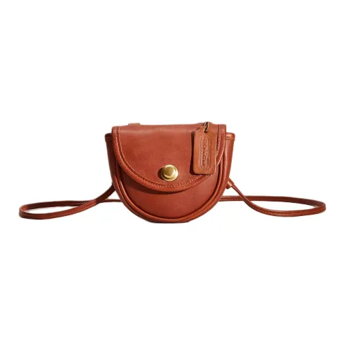 COACH Belt Leather Fanny Pack Mini Unisex Tan