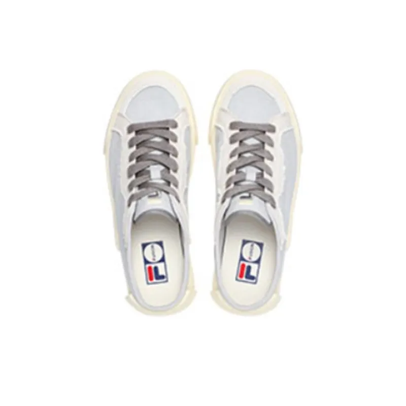 FILA FUSION POP Mule Anti Slip Wear Resistant Low Top Canvas Shoes Women's Gray White-2