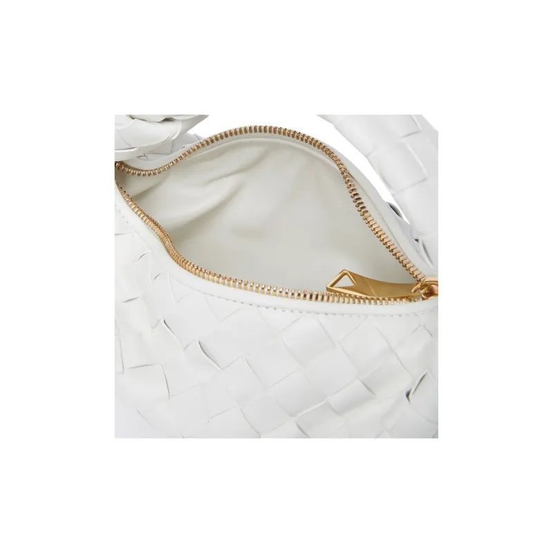 Bottega Veneta JODIE Leather Handbag Mini Women's White-4