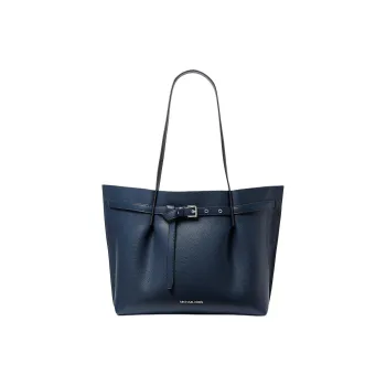 MICHAEL KORS Emilia Litchi Grain Leather Tote Bag Shopping Bag Handbag Shoulder Bag Women's Marine Blue