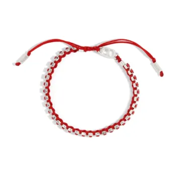 DIOR Polyester Faux Crystal Brass Bracelets Men's Red