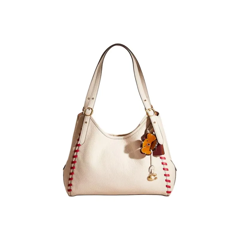 COACH Lori Pebble Leather Handbag, Shoulder Bag Regular Women's White-0