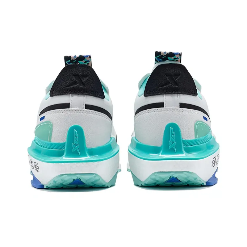 XTEP Shock Absorbing, Non Slip, Wear Resistant, Breathable And Lightweight Low Top Running Shoes Men's White Black Blue-3