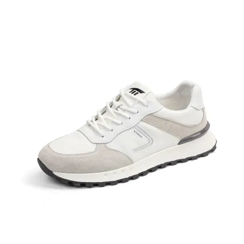 QIAONAI Casual Shoes Men Low-Top White