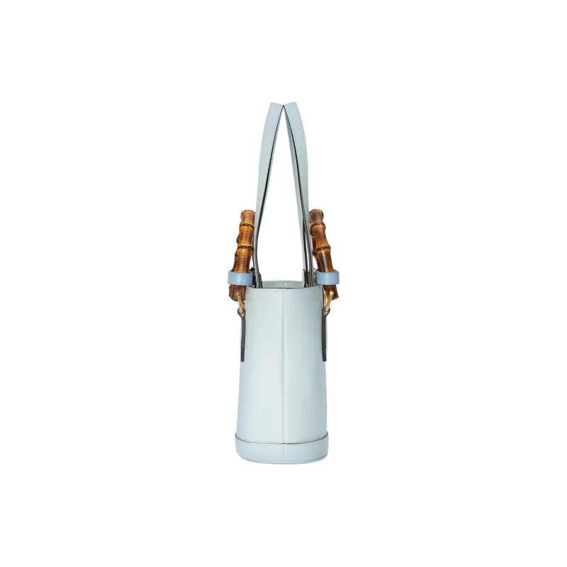 GUCCI Diana Leather Tote Bag Shopping Bag Shoulder Bag Handbag Small Size Women's Light Blue-3