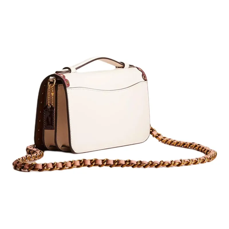 COACH Bea Premium Calfskin Shoulder Bag Crossbody Bag Small Size Women's Brass & Chalk-1