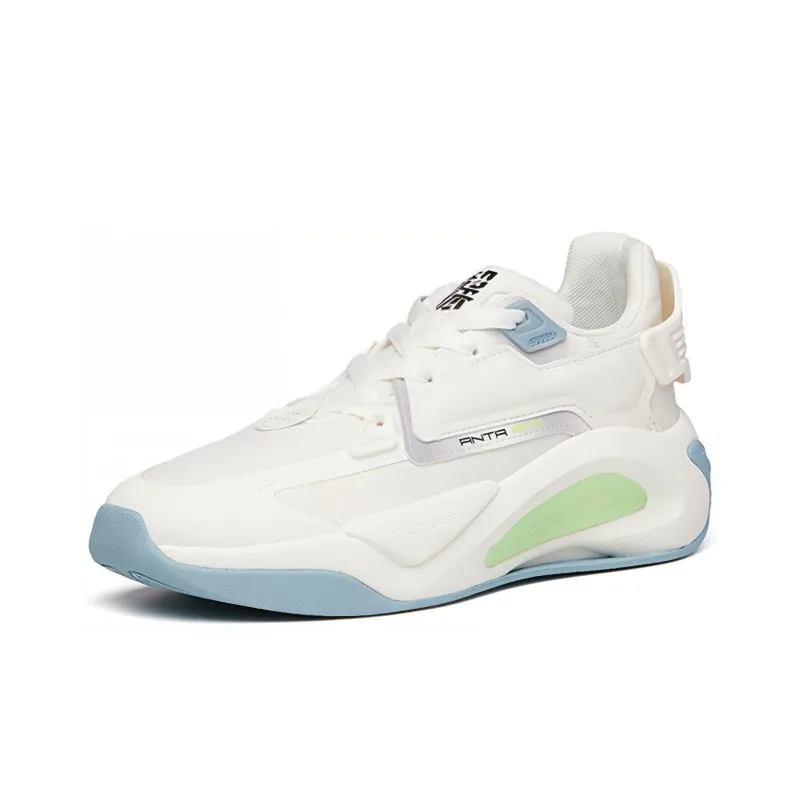 Anta Life Collection Super Body Anti Slip Wear Resistant Low Top Skateboard Shoes Men's White Blue-1