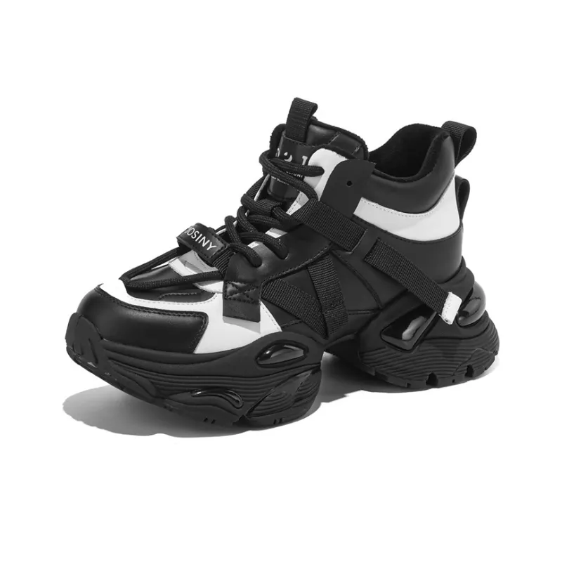 JOSINY Chunky Sneakers Women's High Top Black/Brown-8