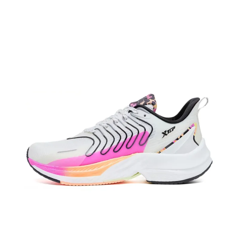XTEP Speeding 3.0 Anti Slip And Wear Resistant Breathable Low Top Running Shoes Women's White purple Rose red-0