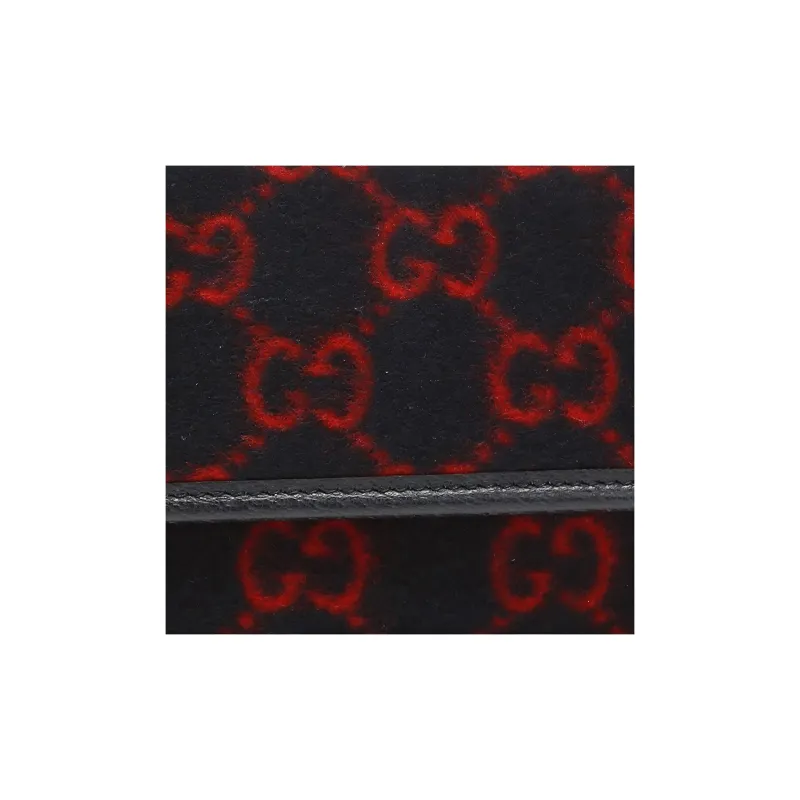 GUCCI Wool Bonded Leather Shoulder Bag Crossbody Bag Sling Bag Fanny Pack Unisex Red Blue-2