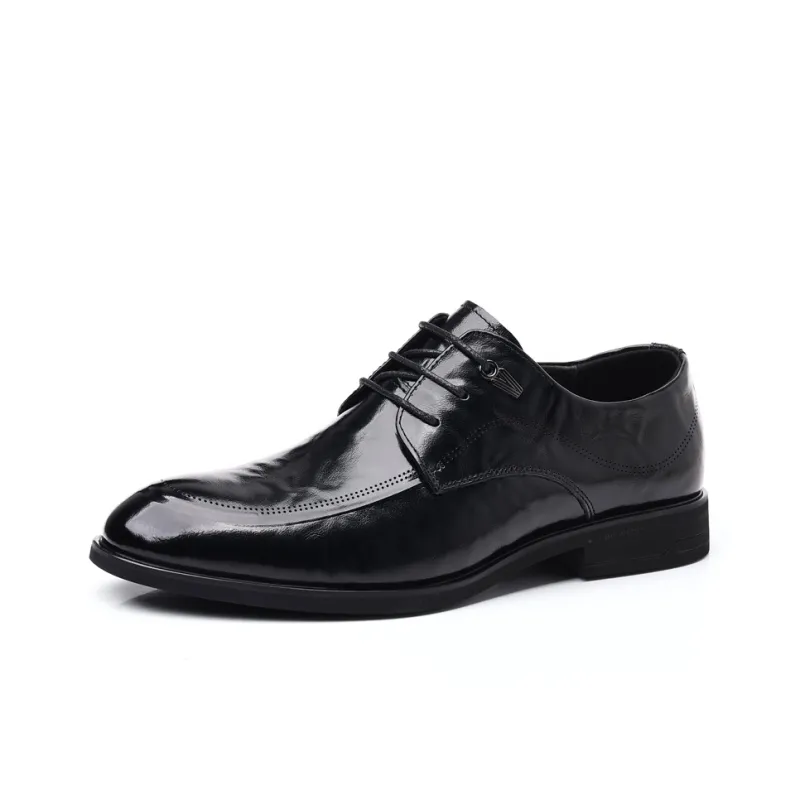 SHUPATE Dress Shoes Men Low Top Black/Brown-4