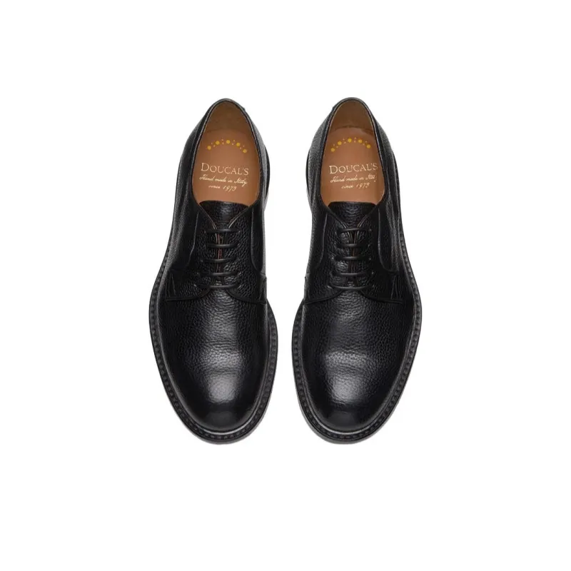 DOUCAL'S Pebbled leather Derby Shoes-3