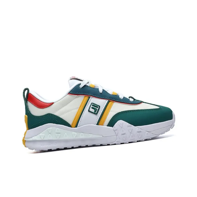 FILA Brick Cushioning Anti Slip And Wear Resistant Low Top Casual Shoes Women's White Green-1