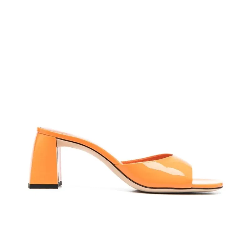By Far Michele Patent Block-heel Mules-1