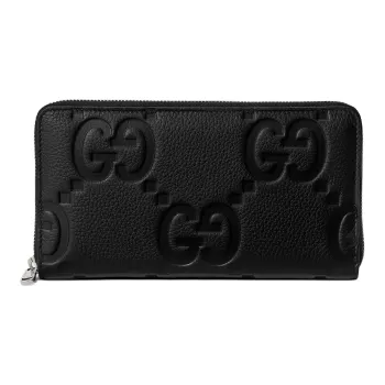 GUCCI Logo Embossed Zip-Around Wallet