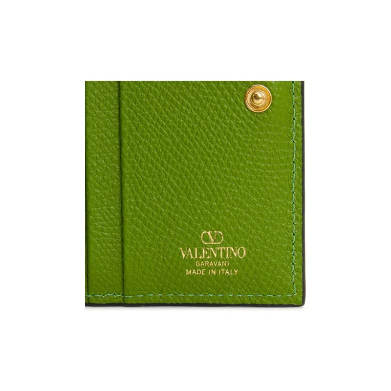 Valentino Grained Calfskin Wallet Women's Green-5