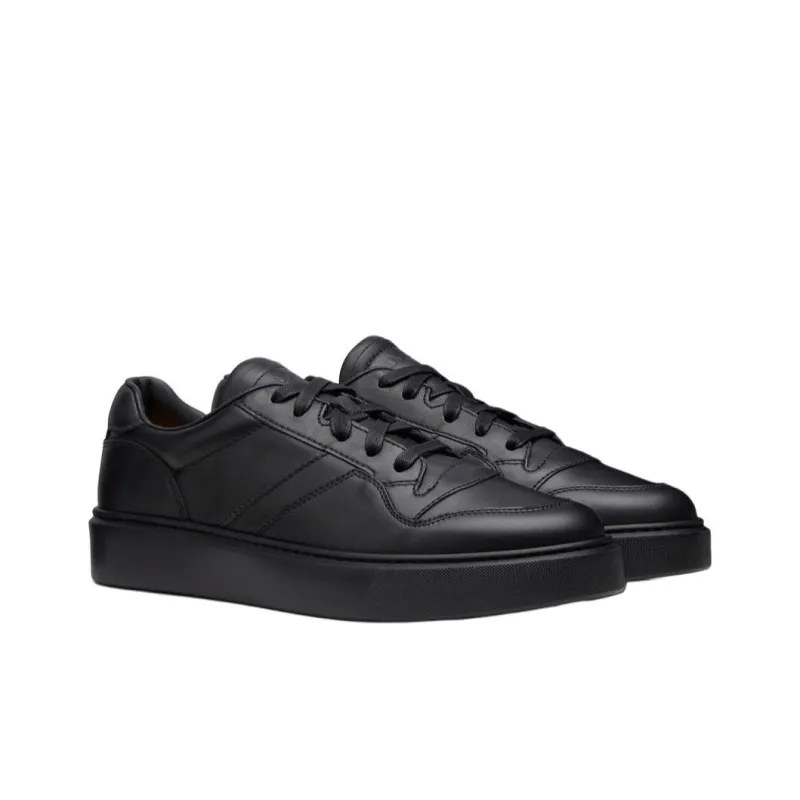 DOUCAL'S Logo debossed Leather Sneakers-2