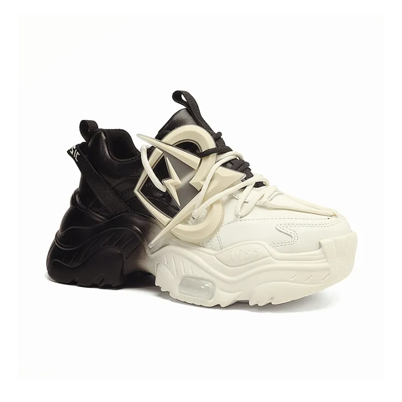 MVA Low Top Chunky Sneakers Unisex Black White-2