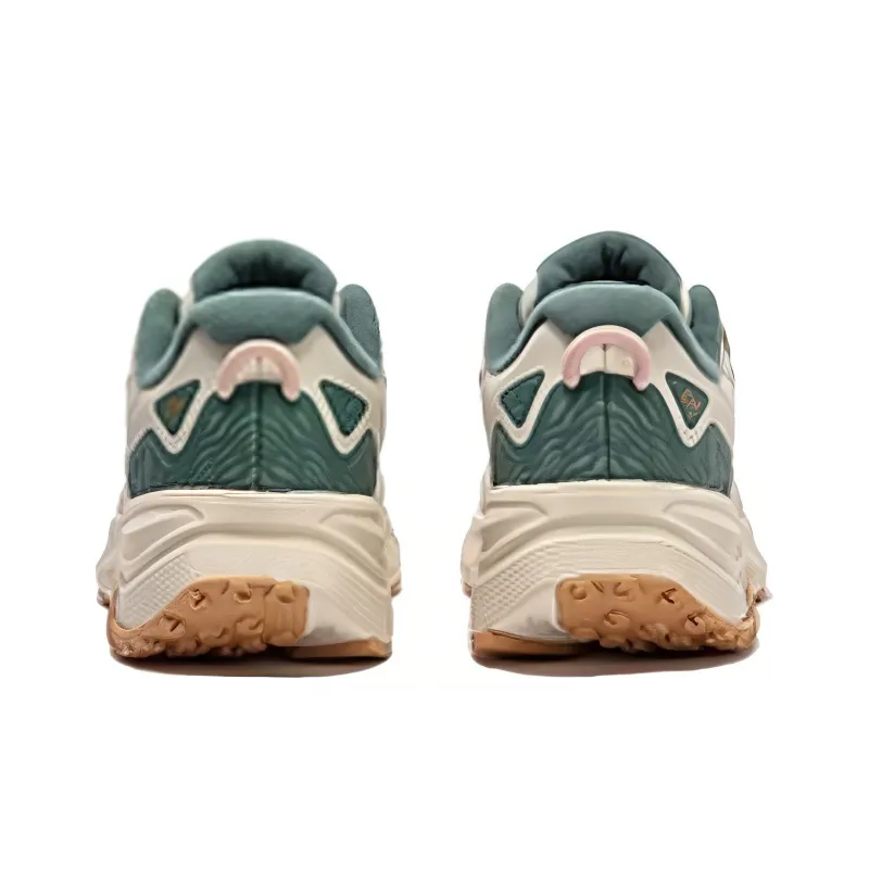 361° Rain Screen Anti-Slip Wear-Resistant Low-Top Running Shoes Women's Beige Green-2