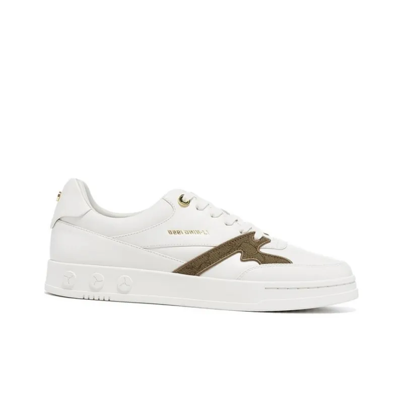 LI NING 1990 Cushioning Low Top Skateboard Shoes Men's White Umber-1