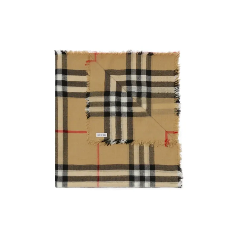 Burberry Checked Fringed Edge Scarf-1