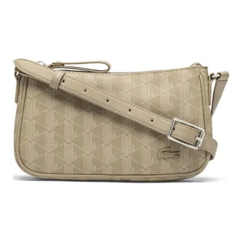 LACOSTE Polyurethane PU Croissant Crossbody Bag Shoulder Bag Medium Size Women's Brown