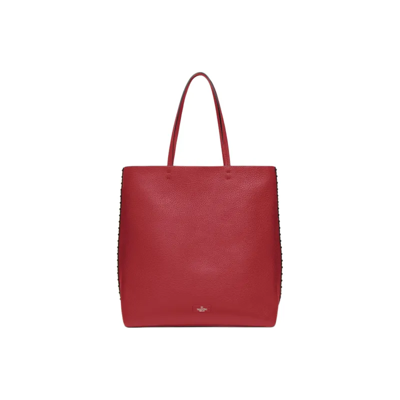 Valentino GARAVANI ROCKSTUD Grained Calfskin Tote Bag Shopping Bag Handbag Shoulder Bags Women's Red & Pink-2