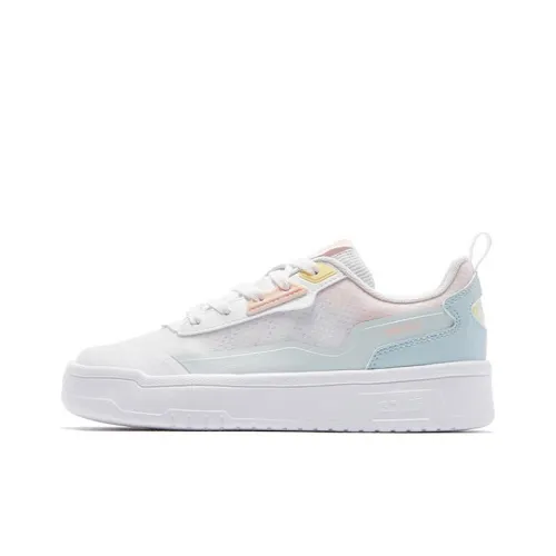 QIAODAN Skateboard Shoes Women's Low-Top White/Pink