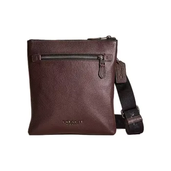 COACH Metropolitan Refined Pebbled Leather Messenger Bag, Crossbody Bag, Shoulder Bag Medium Size Unisex Bronze & Oak