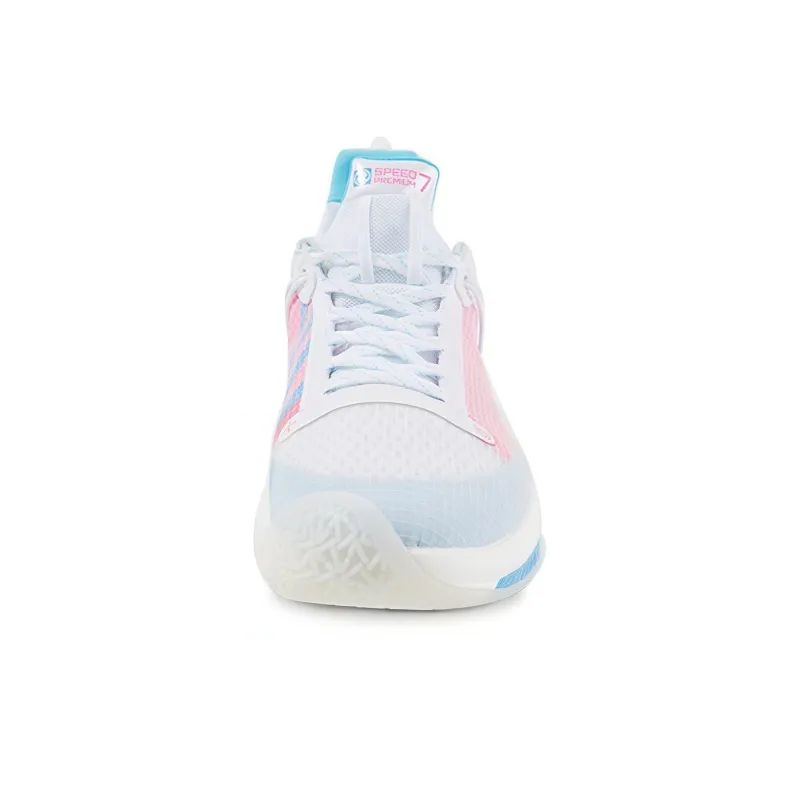 LiNing Speed 7 Premium PE Durable Breathable Low-Top Basketball Shoes Men's White Blue Pink-3