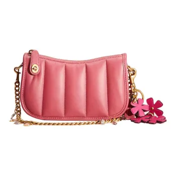 COACH Swinger Nappa Leather Crossbody Bag Shoulder Bag Women's Pink