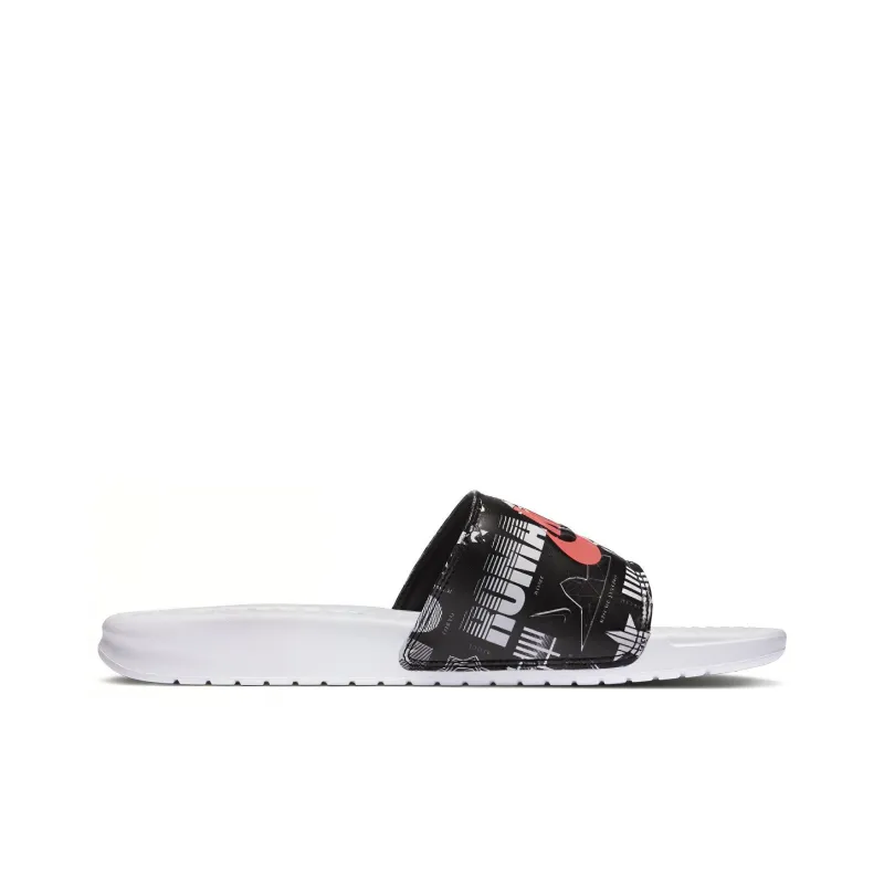Nike Benassi Jdi Print White Black Slippers 'White Black'-1