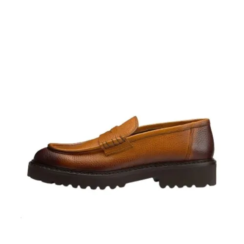 DOUCAL'S Tumbled Pebbled Leather Loafers