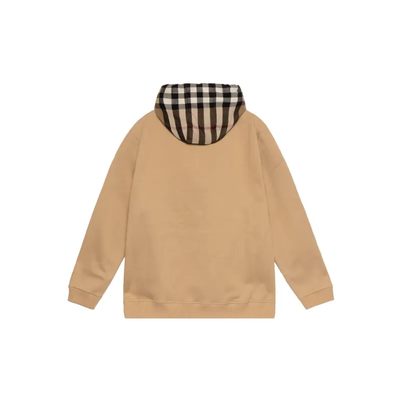 Burberry Check Hood Cotton Hoodie-1