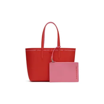 LACOSTE PVC Combo Bag Tote Bag Shopping Bag Handbag Shoulder Bag Large Size Women's Iron Pink