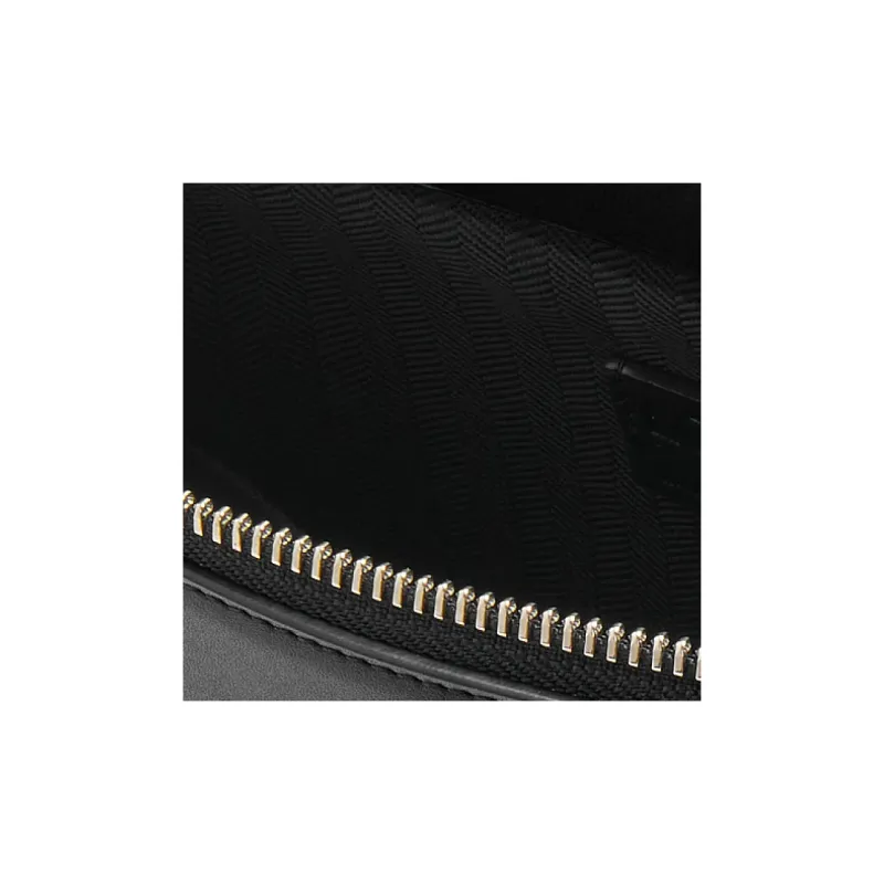 LOEWE T Pouch Bag Cow Leather Clutch Small Size Women's Black-4