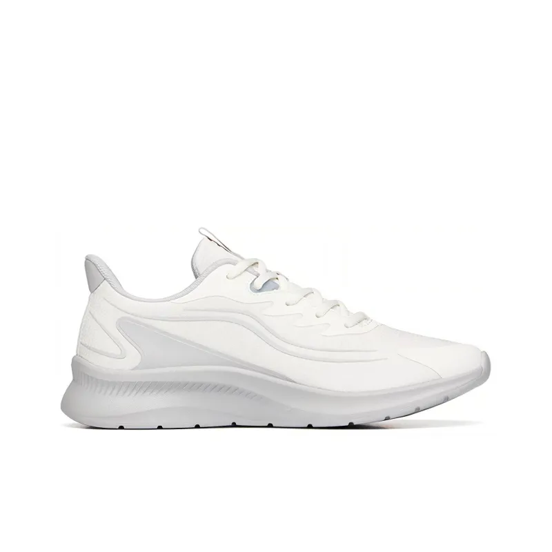 Anta Running Collection Cushioned Slip Resistant Abrasion Resistant Breathable Low Top Running Shoes Men's White Gray-1