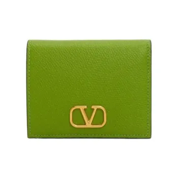Valentino Grained Calfskin Wallet Women's Green