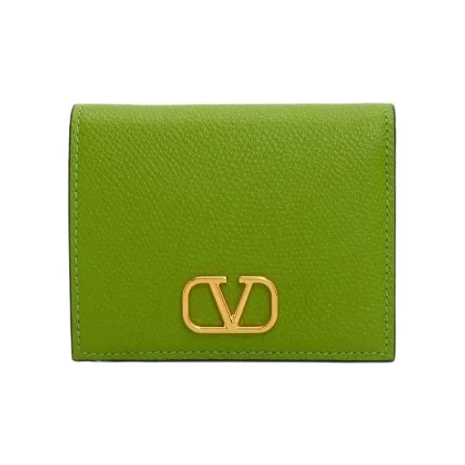 Valentino Grained Calfskin Wallet Women's Green-0