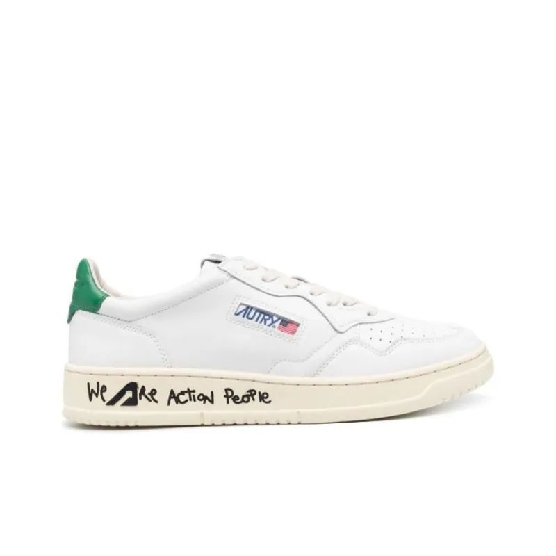 AUTRY Stylish Skateboarding Shoes Men's White Green-1