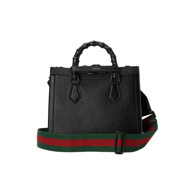 GUCCI Diana Leather Tote Bag Shopping Bag Shoulder Bag Crossbody Bag Handbag Small Size Women's Black-5