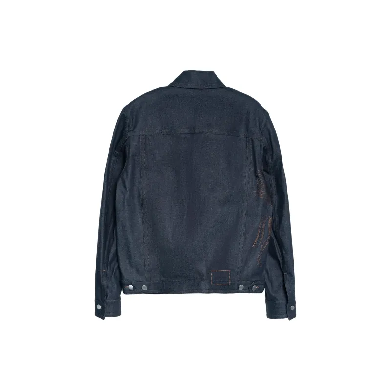 HERMES SS23 Denim Jacket Men's Navy Blue-1