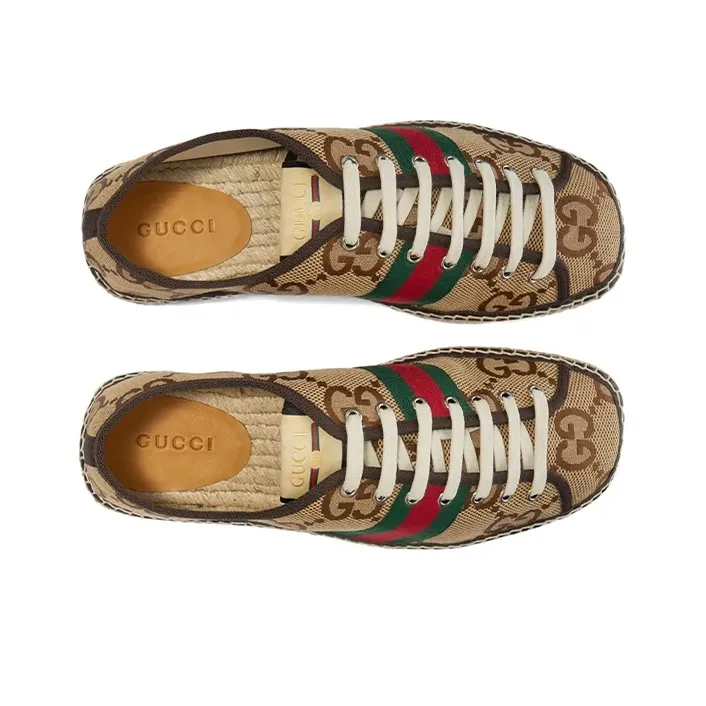 GUCCI Maxi Gg Espadrilles 'Camel Ebony'-3