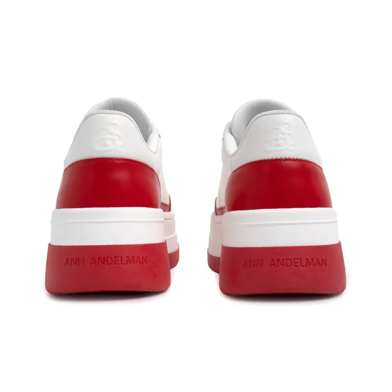 ANN ANDELMAN Arcade Blanc Low Top Height Increasing Shoes Women's Red-3