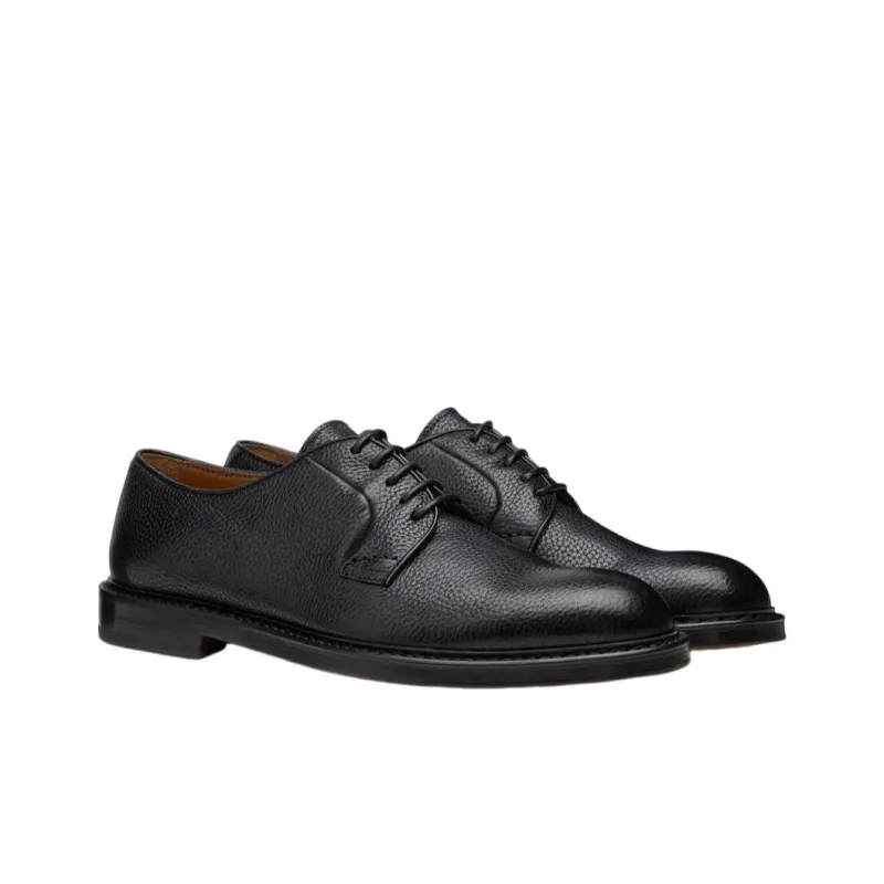 DOUCAL'S Pebbled leather Derby Shoes-2