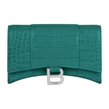 Balenciaga Hourglass Cow Leather Shoulder Bag Crossbody Bag Wallet Women's Green