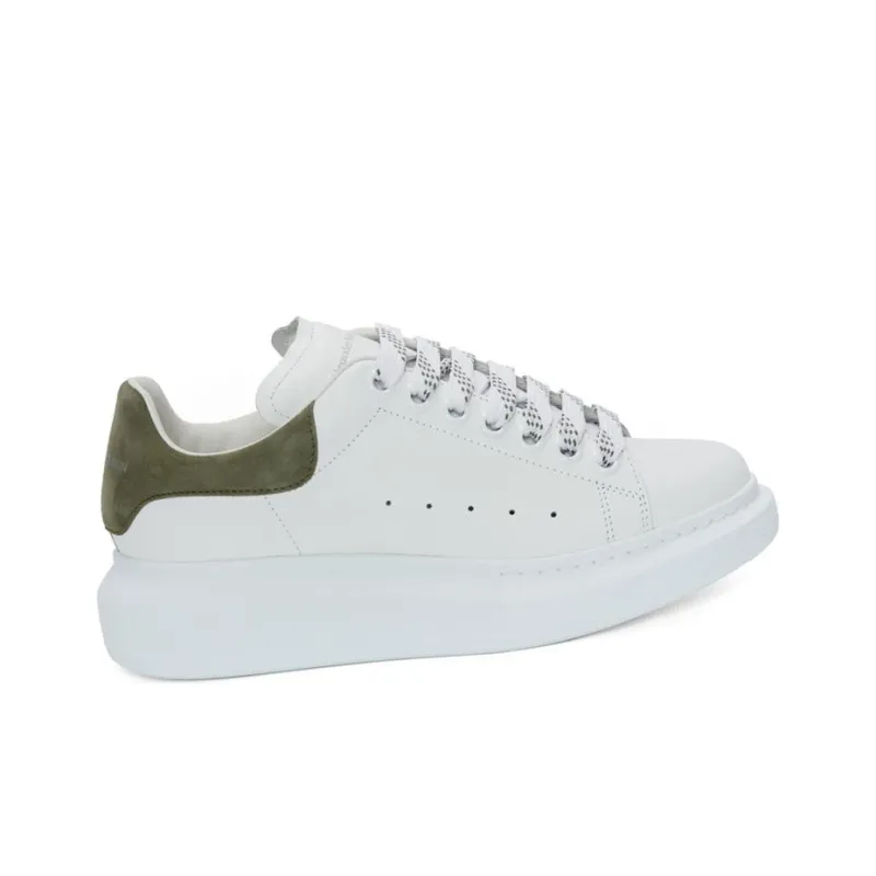 Alexander McQueen Oversized Sneaker 'White Khaki Green Suede' Women's-1